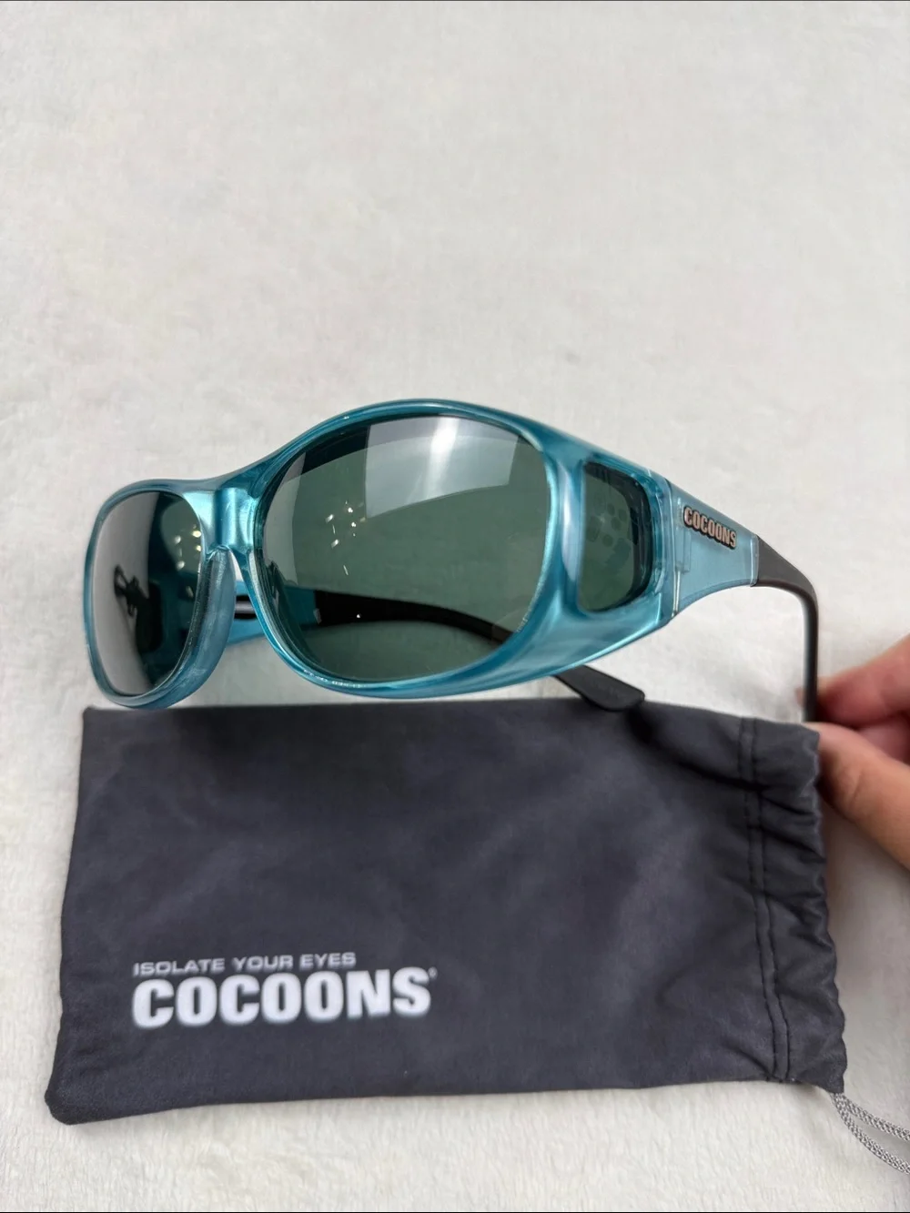 COCOONS SlimLine Sunglasses Teal with Black Case Size Medium
